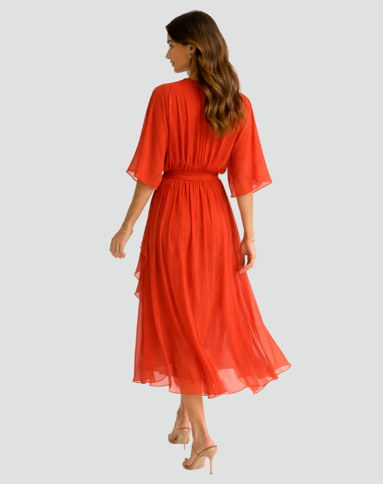 Women's Wedding Guest Wrap Midi Dress