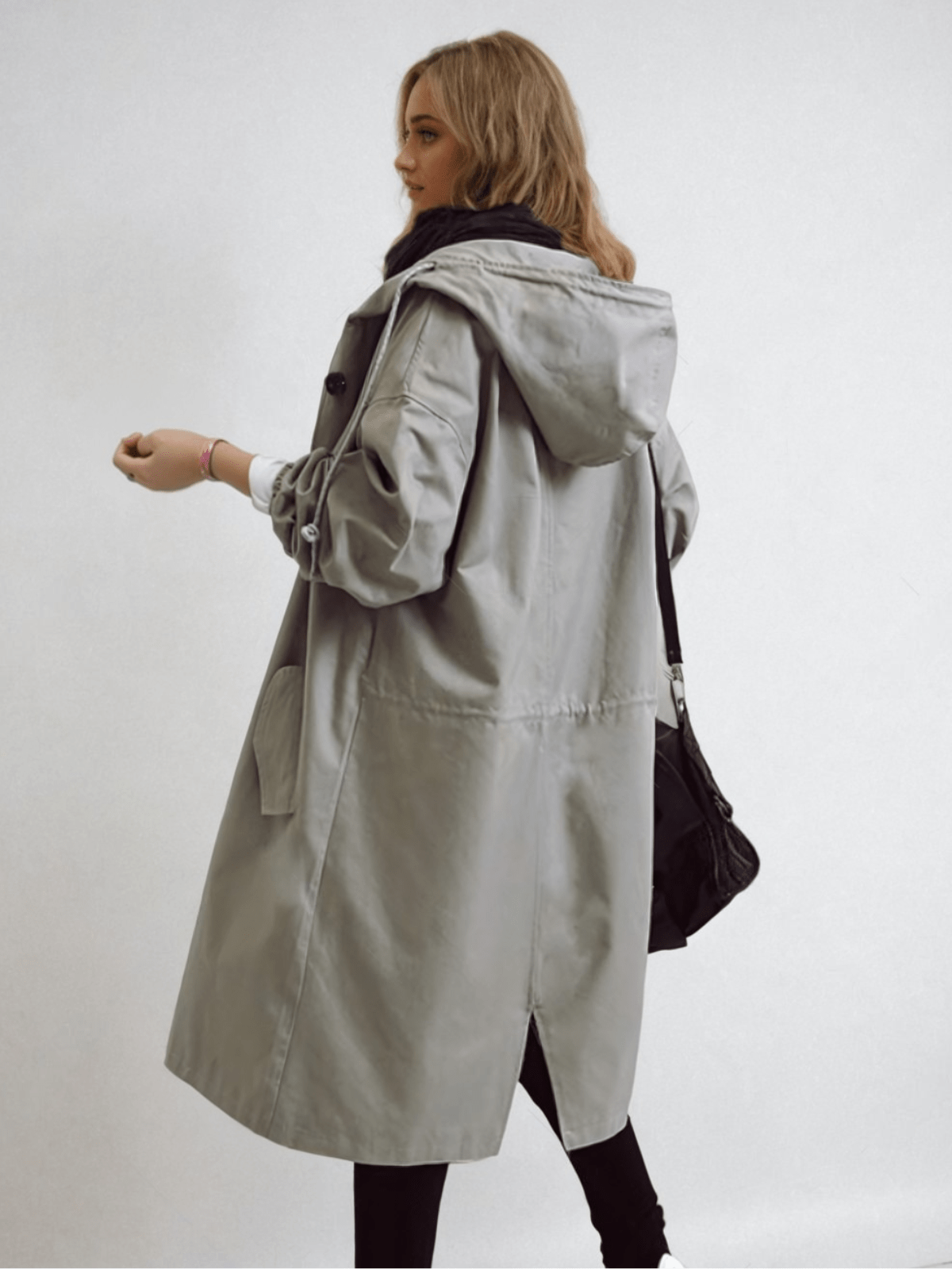 Gabardina de corte holgado para mujer