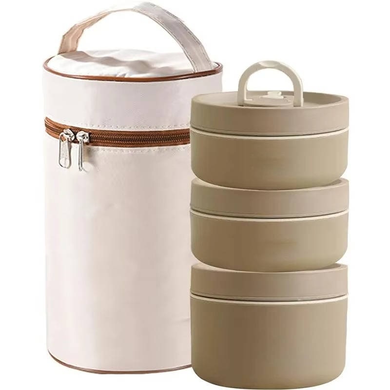 Lunch Boxes with Bento Containers Insulated Carrying Bag and Stackable Design - Image 5