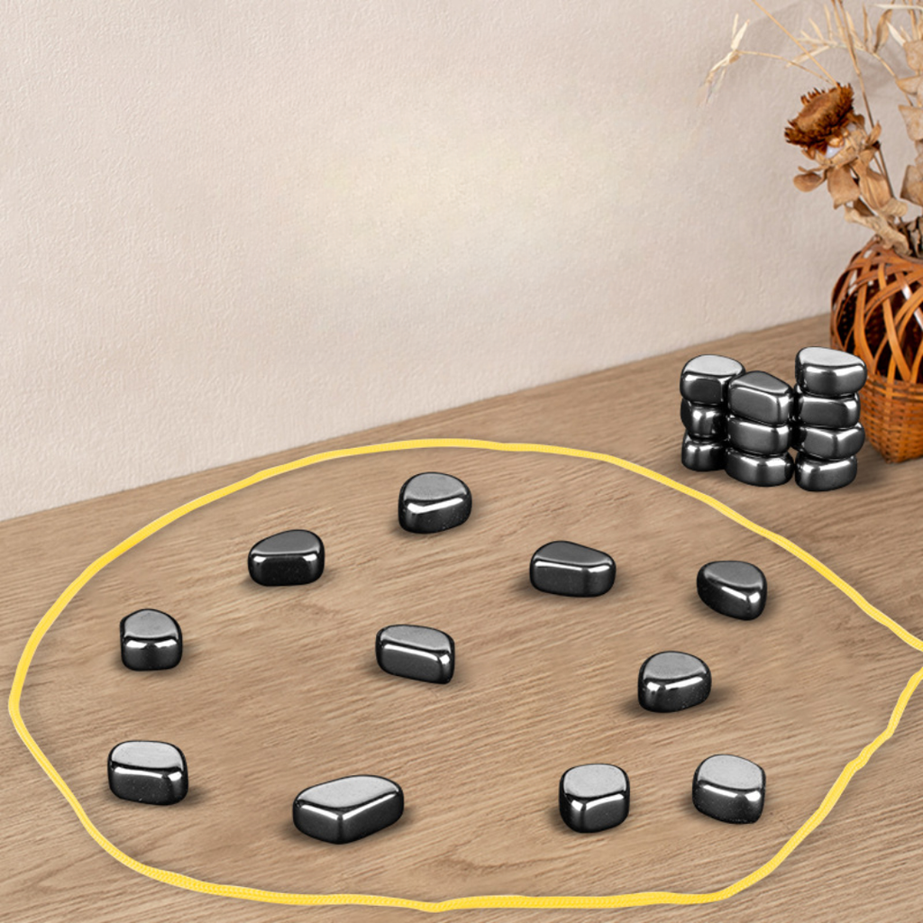 Magnetic Chess Game with Polished Stone Pieces and Portable Drawstring Bag - Image 5
