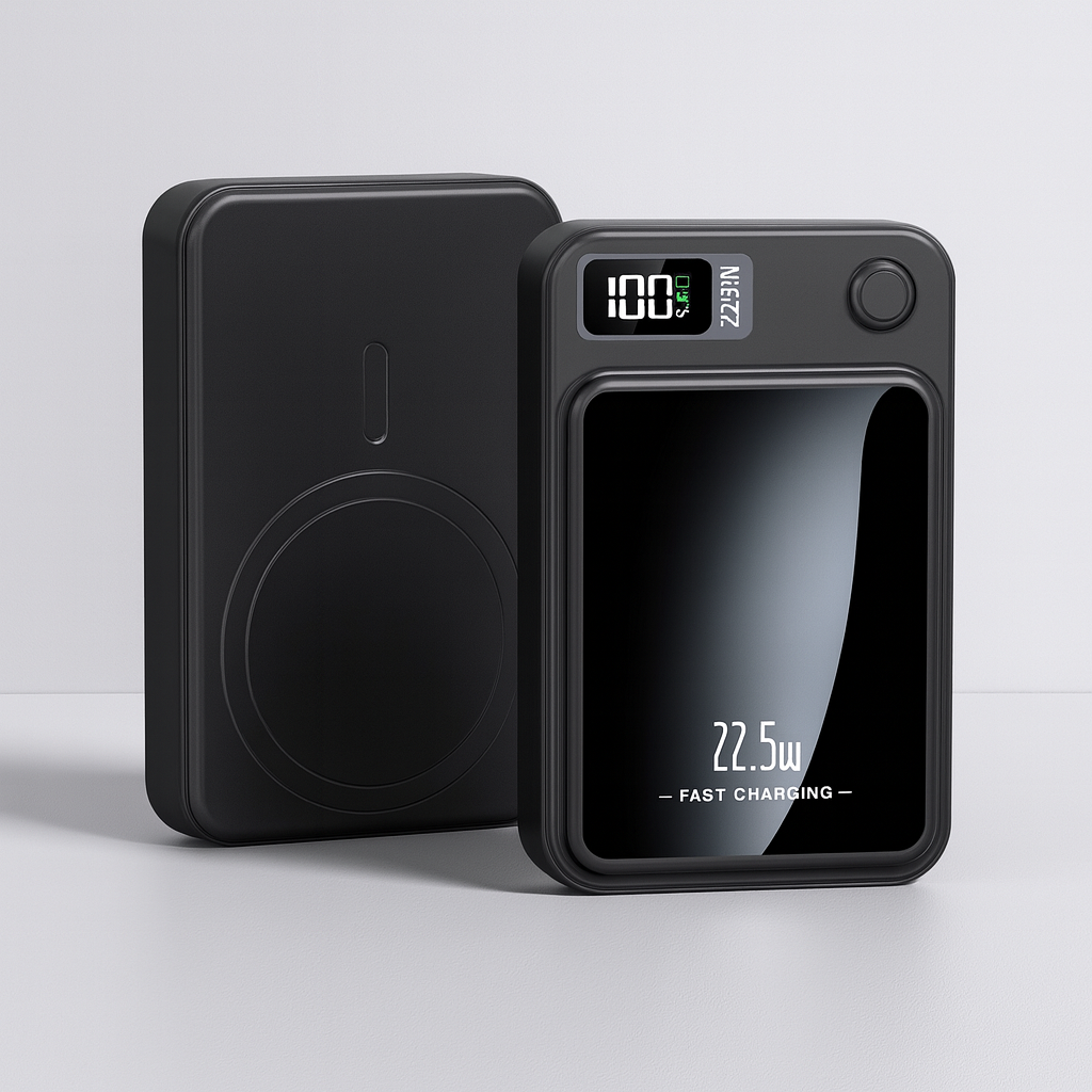 Magnetic Power Bank Portable Charger with Wireless Charging and Digital Display - Image 1