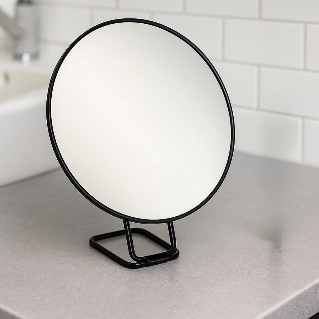 Magnifying Vanity Mirror with Foldable Stand and Handheld Tweezers - Image 2