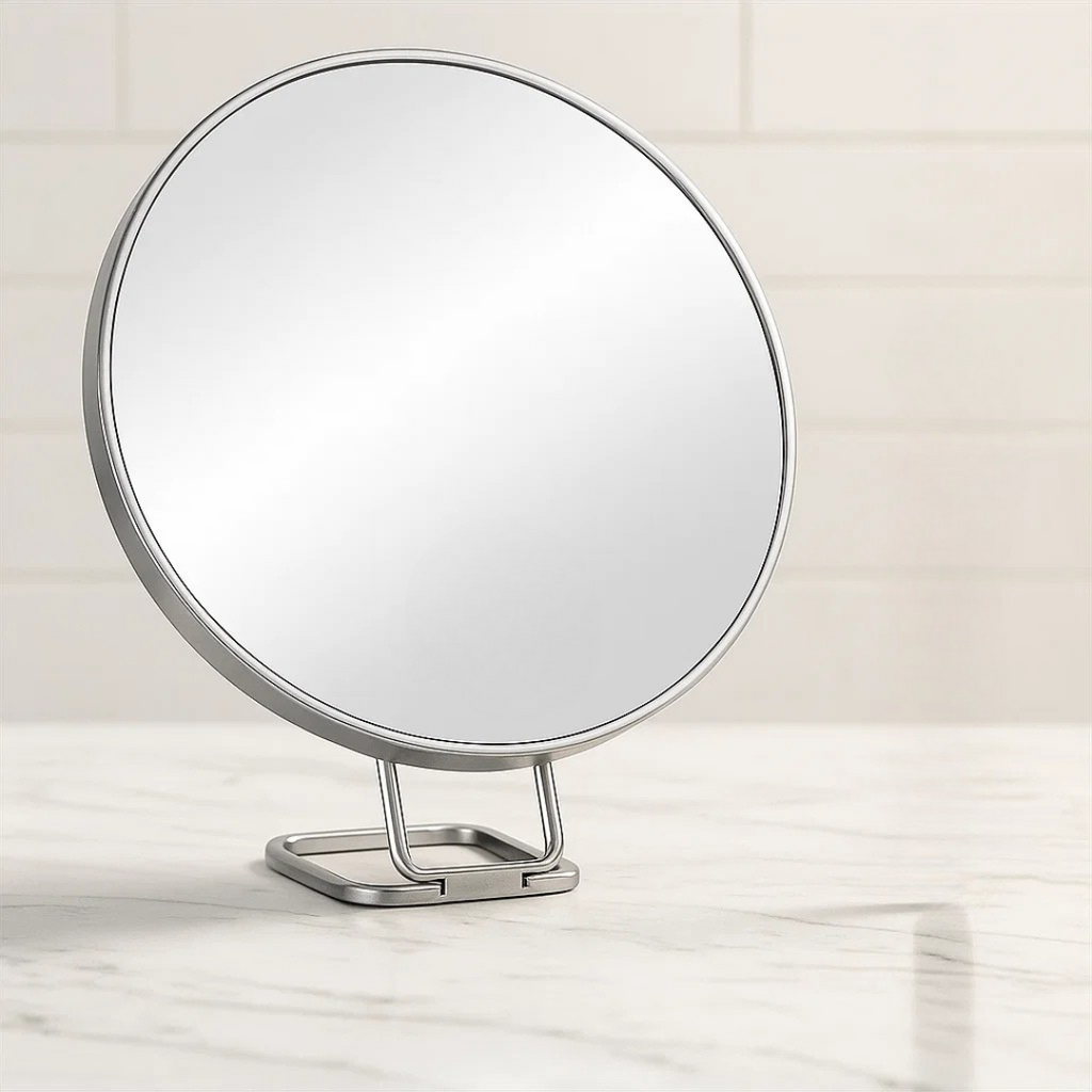 Magnifying Vanity Mirror with Foldable Stand and Handheld Tweezers - Image 3