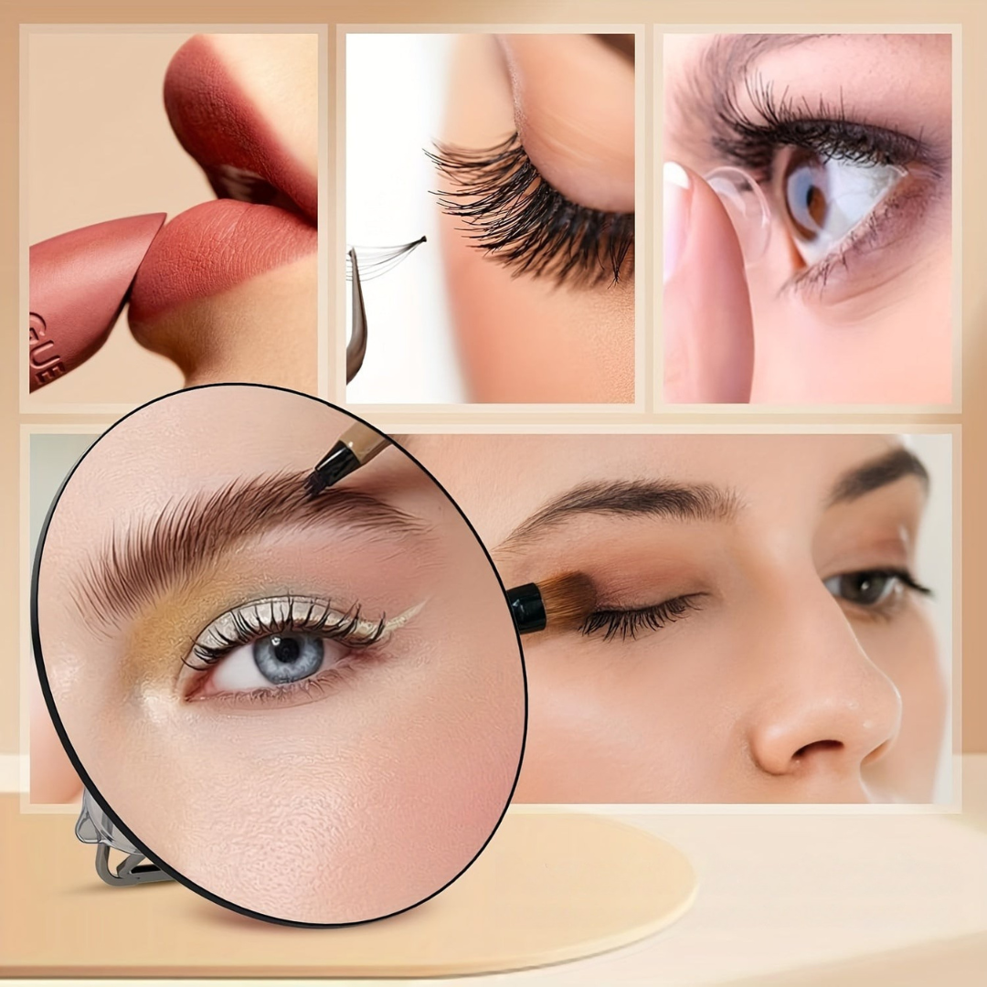 Magnifying Vanity Mirror with Foldable Stand and Handheld Tweezers - Image 7