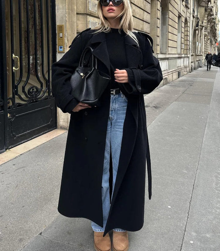 Women's Belted Double-Breasted Trench Coat