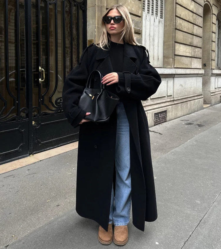 Women's Belted Double-Breasted Trench Coat