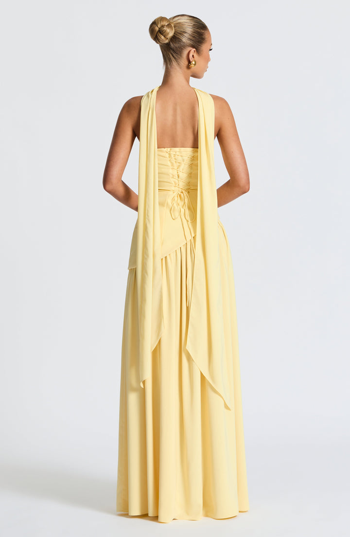 Women's Strapless Pleated Maxi Dress