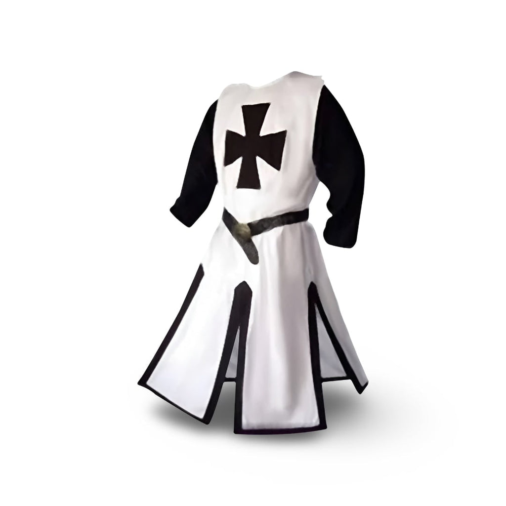 Medieval Knight Costume Tunic with Templar Cross and Hooded Cloak for Cosplay - Image 9