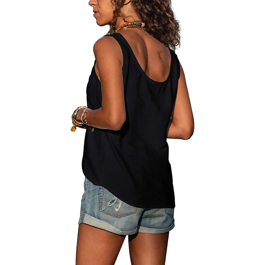 Women's Sleeveless Button Front Top