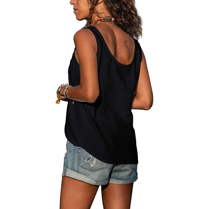 Women's Sleeveless Button Front Top