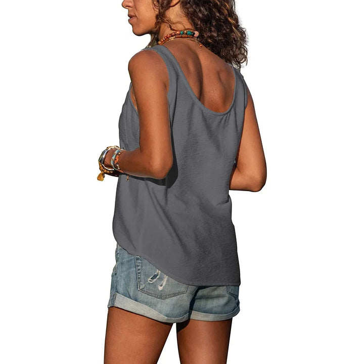 Women's Sleeveless Button Front Top