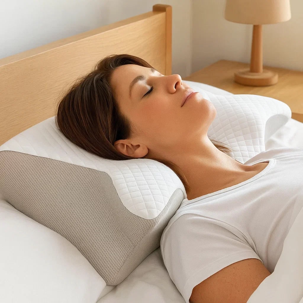 Memory Foam Cervical Pillow with Contoured Neck Support for Back and Side Sleepers - Image 2