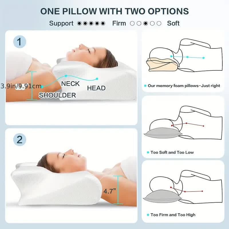 Memory Foam Cervical Pillow with Contoured Neck Support for Back and Side Sleepers - Image 9