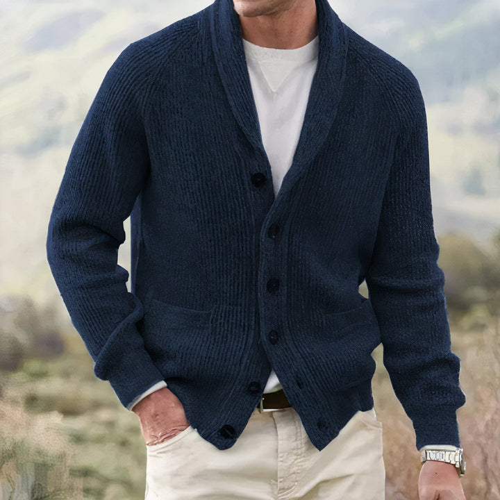 Men's Shawl Collar Button Cardigan