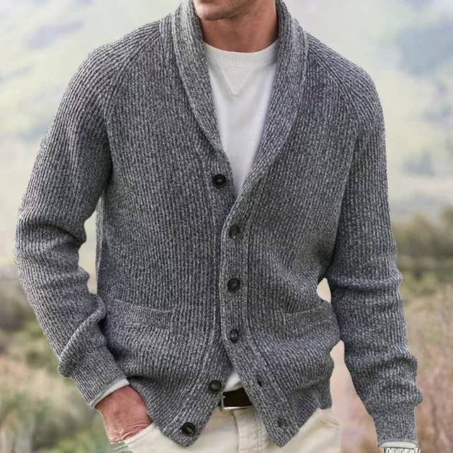 Men's Shawl Collar Button Cardigan
