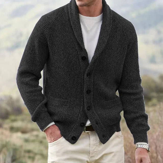 Men's Shawl Collar Button Cardigan