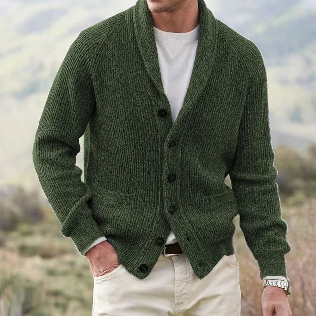 Men's Shawl Collar Button Cardigan