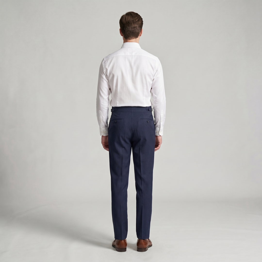 Men's High Waist Double Pleat Trousers