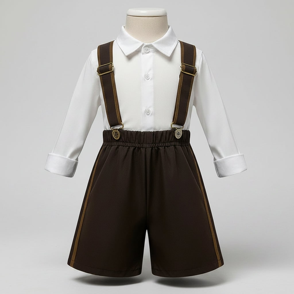 Men's Dirndl Oktoberfest Costume with Lederhosen Lace-Up Corset Bodice and Embroidered Chest Panel - Image 2