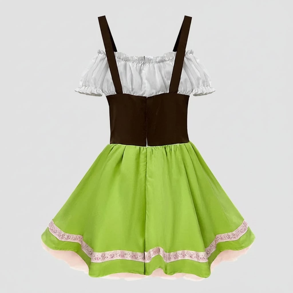 Men's Dirndl Oktoberfest Costume with Lederhosen Lace-Up Corset Bodice and Embroidered Chest Panel - Image 5