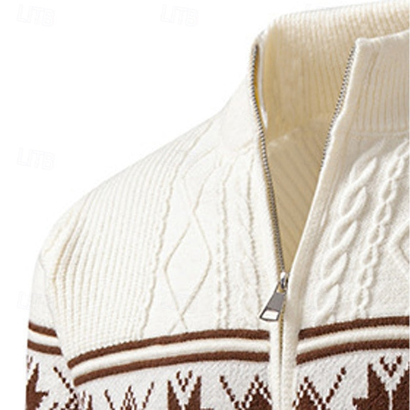 Men's Fair Isle Zip Cardigan