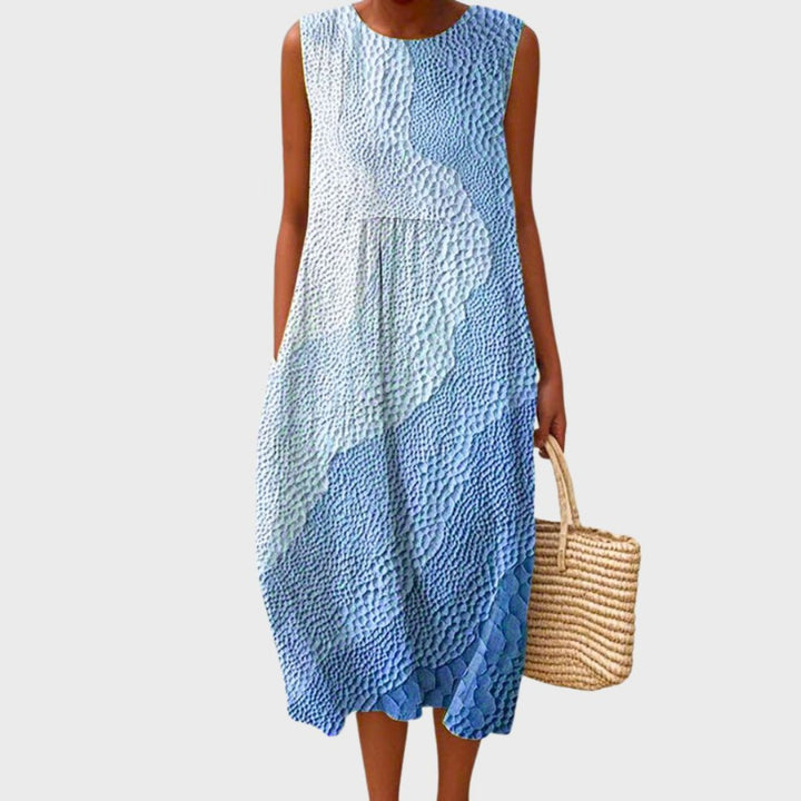 Women's Linen Tiered Midi Dress