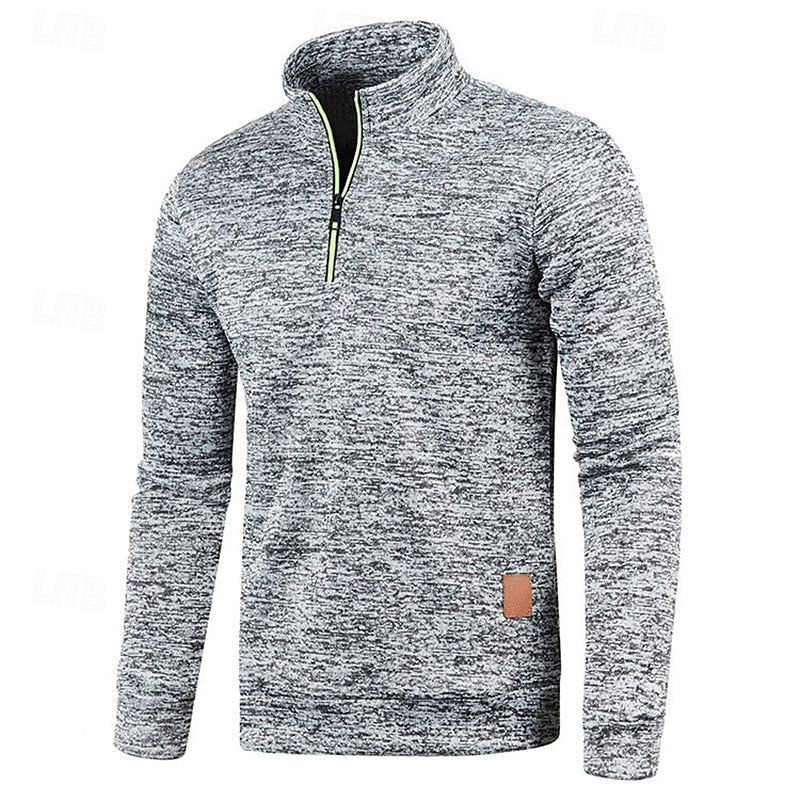Men's Quarter Zip Textured Jumper