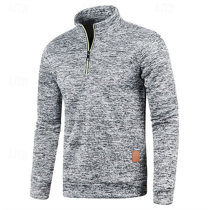 Men's Quarter Zip Textured Jumper