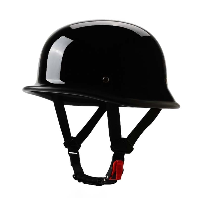 Motorcycle Half Helmet Open Face German Style with Quick Release Buckle and Adjustable Chin Strap - Image 1