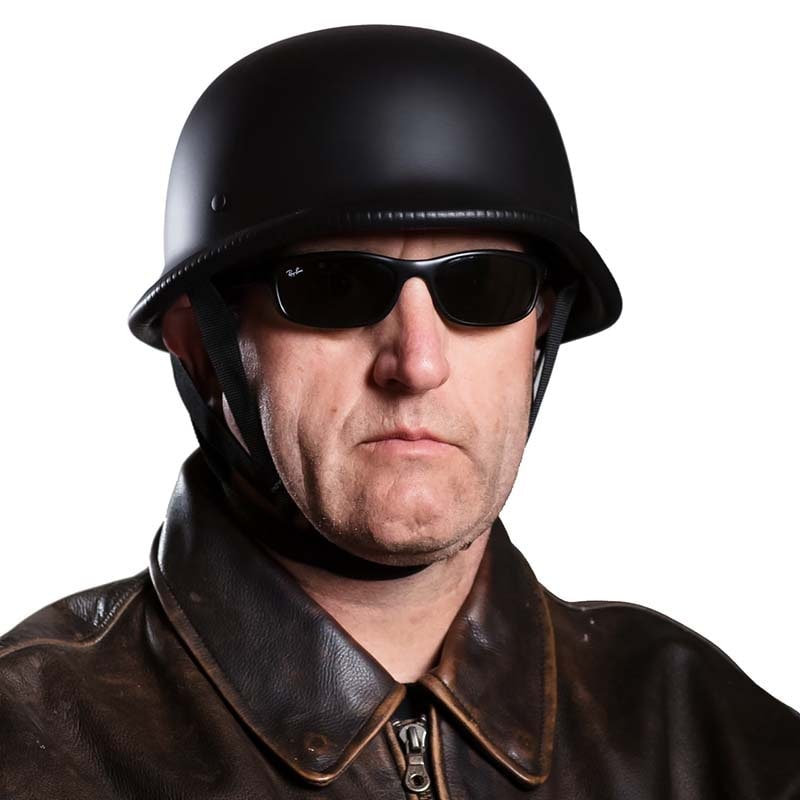Motorcycle Half Helmet Open Face German Style with Quick Release Buckle and Adjustable Chin Strap - Image 3