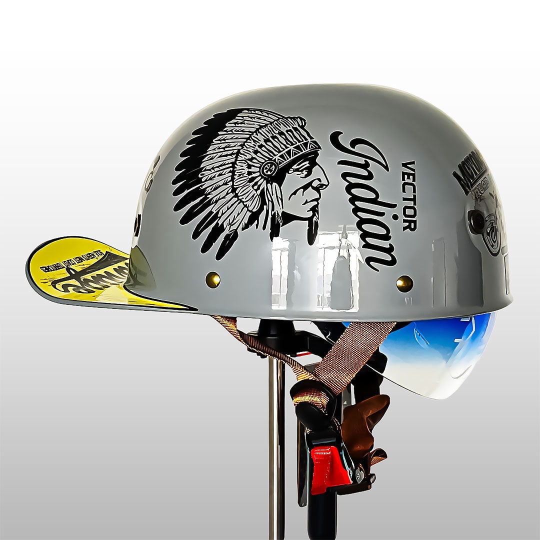 Motorcycle Half Helmet Retro Style with Quick Release Visor and Padded Interior - Image 13