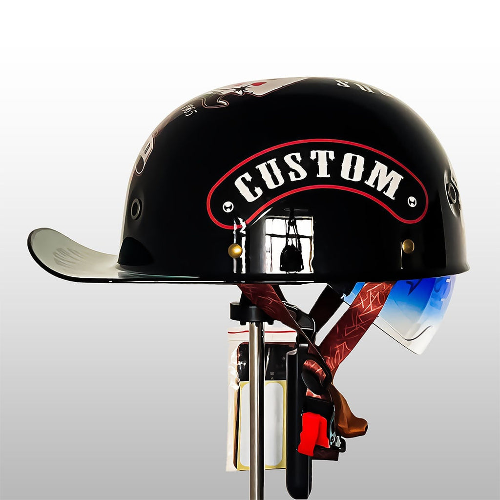 Motorcycle Half Helmet Retro Style with Quick Release Visor and Padded Interior - Image 14