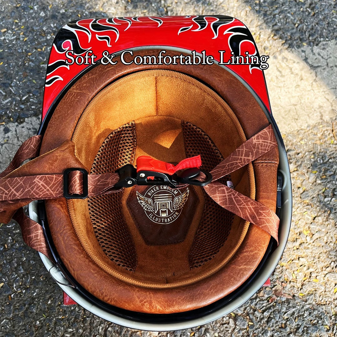Motorcycle Half Helmet Retro Style with Quick Release Visor and Padded Interior - Image 5