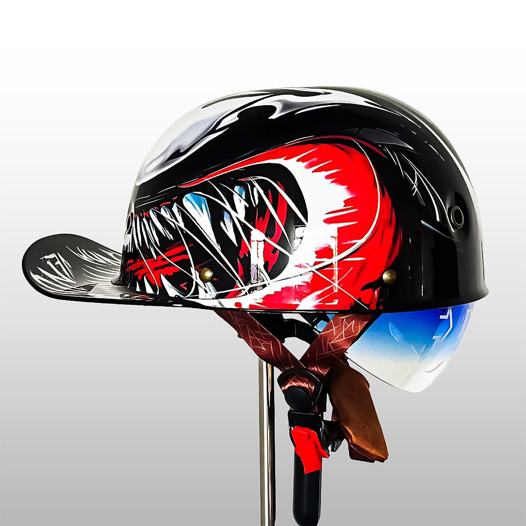 Motorcycle Half Helmet Retro Style with Quick Release Visor and Padded Interior - Image 7