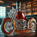 Motorcycle Whiskey Decanter with Glass Cruiser Design and Decorative Bottle Cap - Image 1
