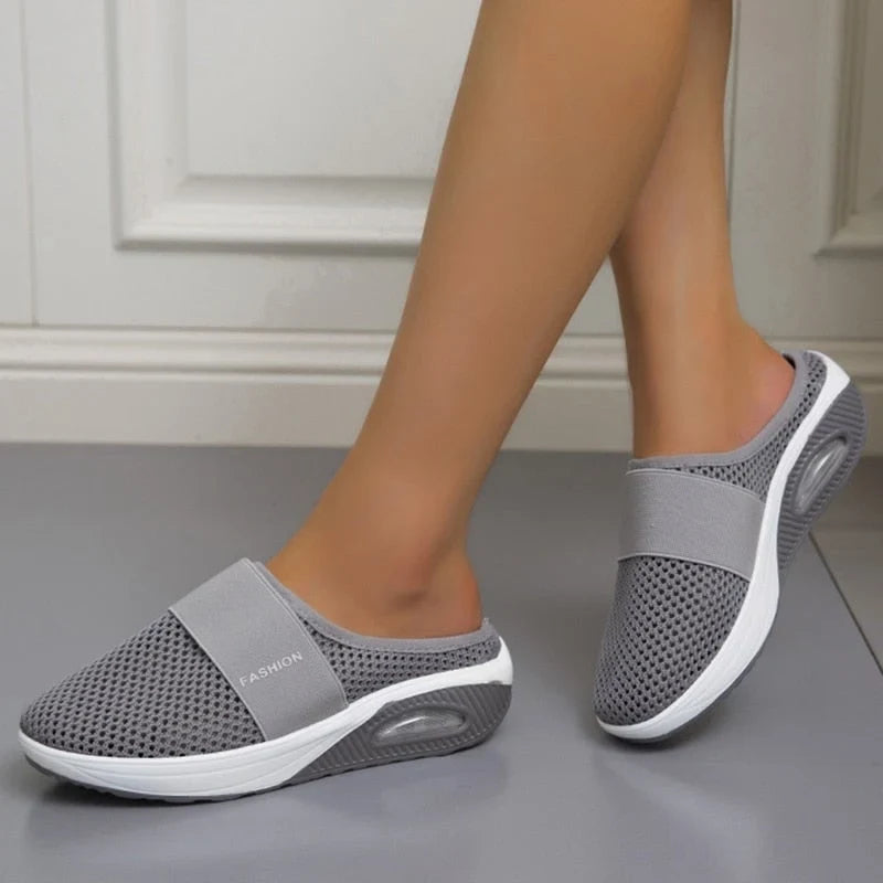 Mule Sneakers with Air Cushion Slip-On Platform and White Midsole - Image 2
