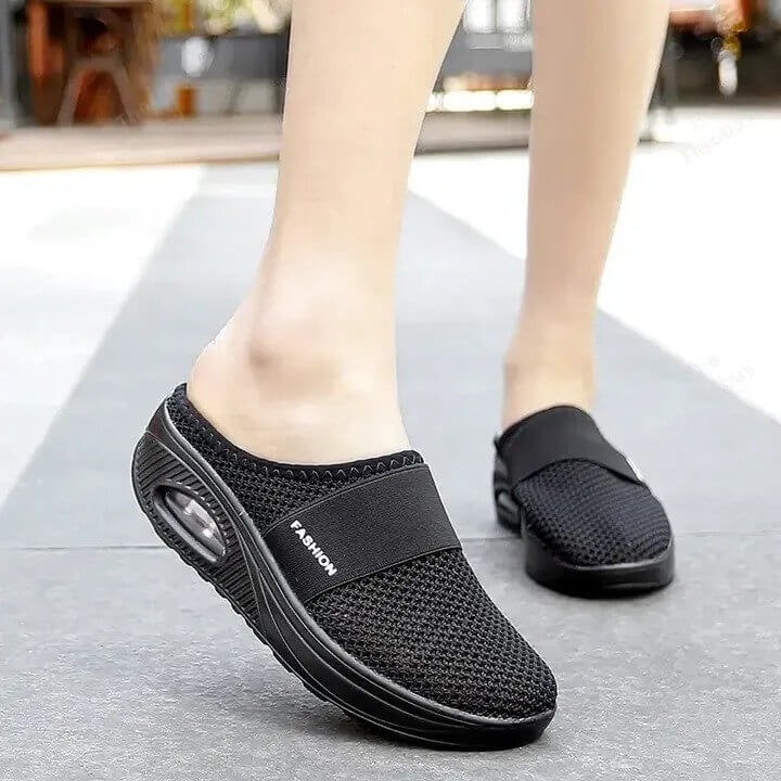 Mule Sneakers with Air Cushion Slip-On Platform and White Midsole - Image 3