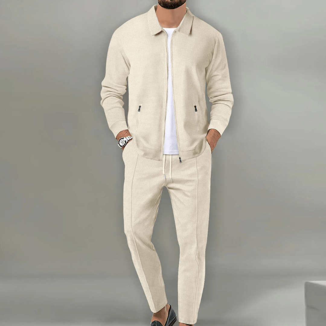 Men's Tracksuit Set with Zip-Up Jacket