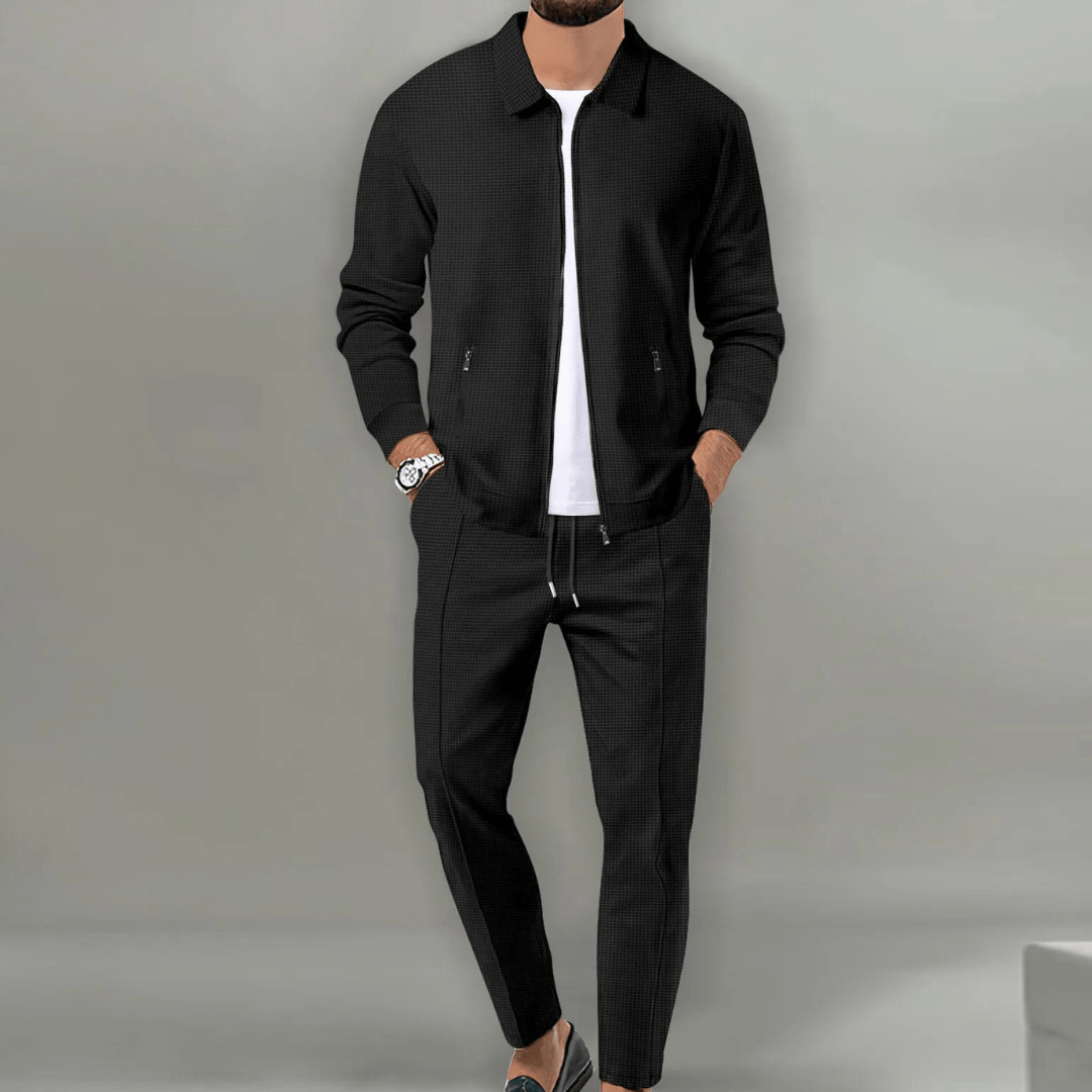 Men's Tracksuit Set with Zip-Up Jacket