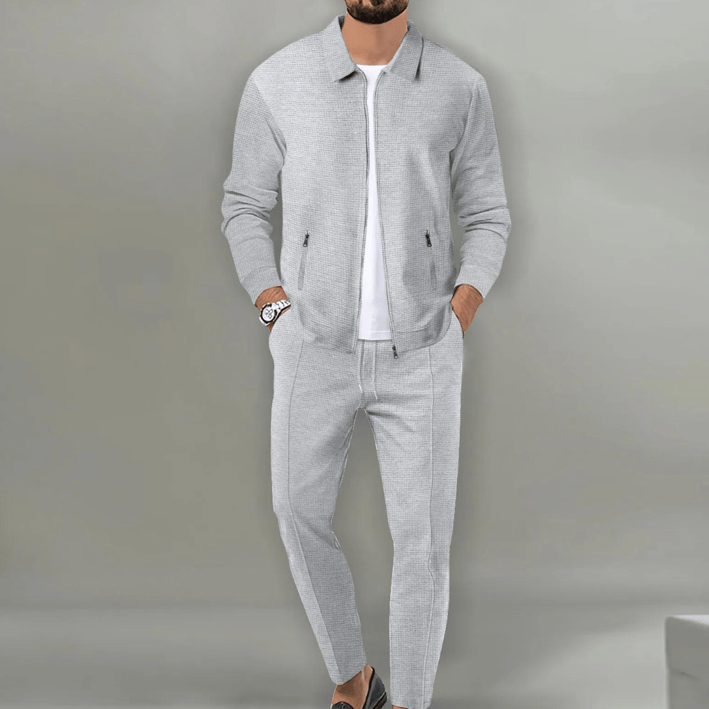 Men's Tracksuit Set with Zip-Up Jacket