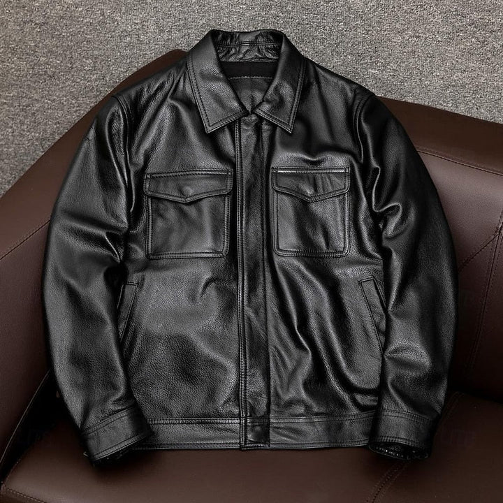 Men's Biker Jacket with Zip Front