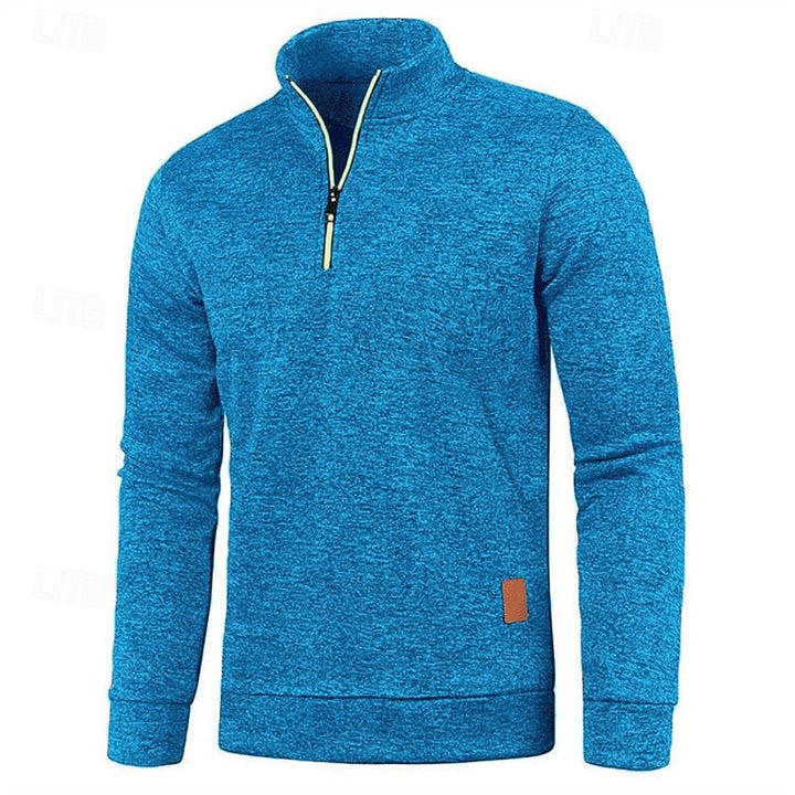 Men's Quarter Zip Textured Jumper