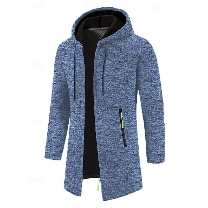 Cappotto lungo con cappuccio da uomo