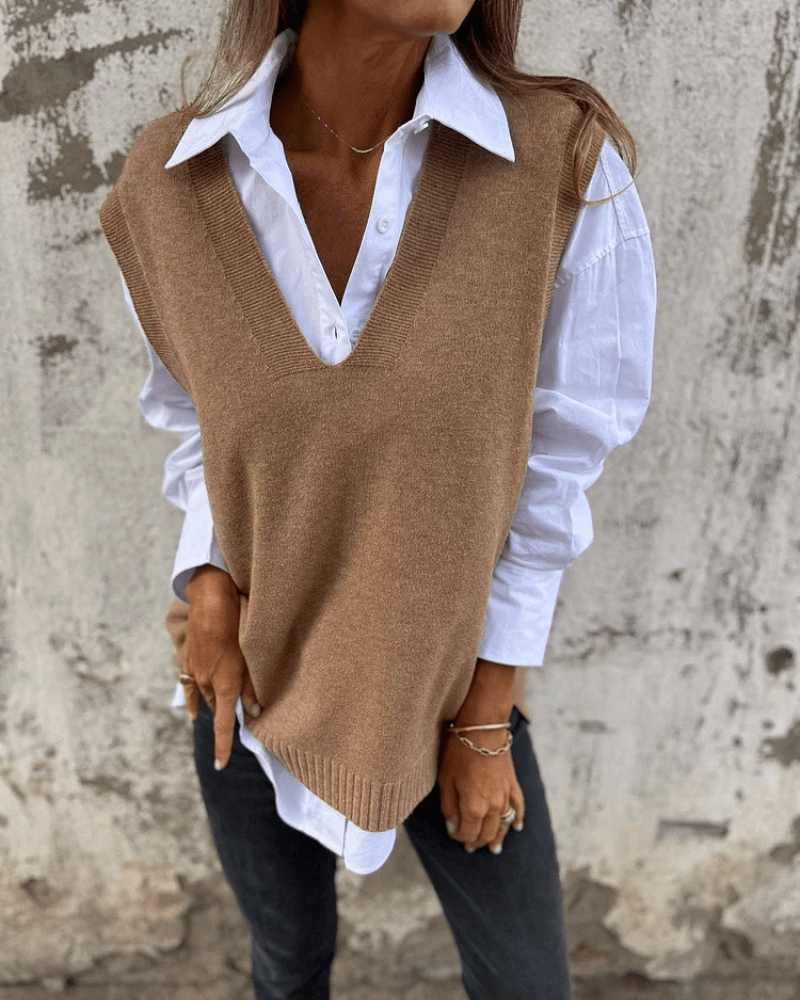 Women's V-Neck Knit Sweater Vest