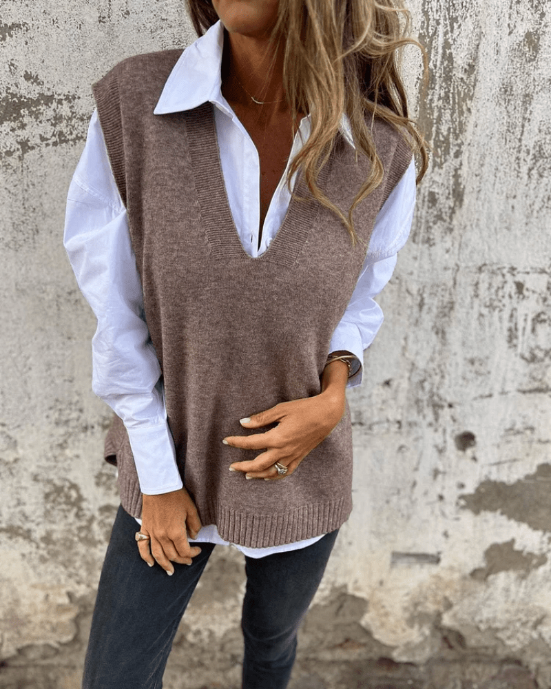 Women's V-Neck Knit Sweater Vest