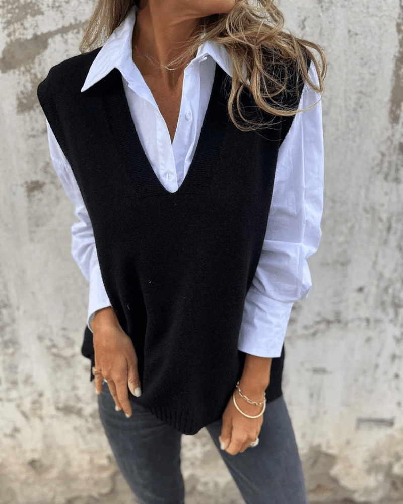 Women's V-Neck Knit Sweater Vest