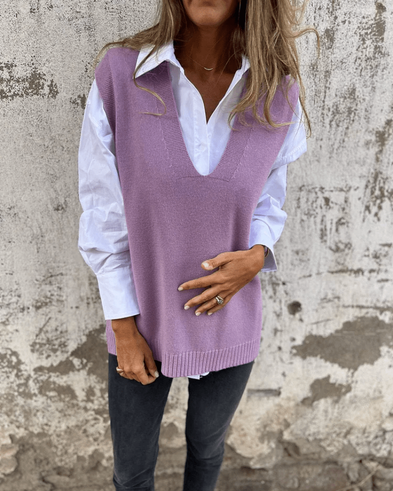 Women's V-Neck Knit Sweater Vest