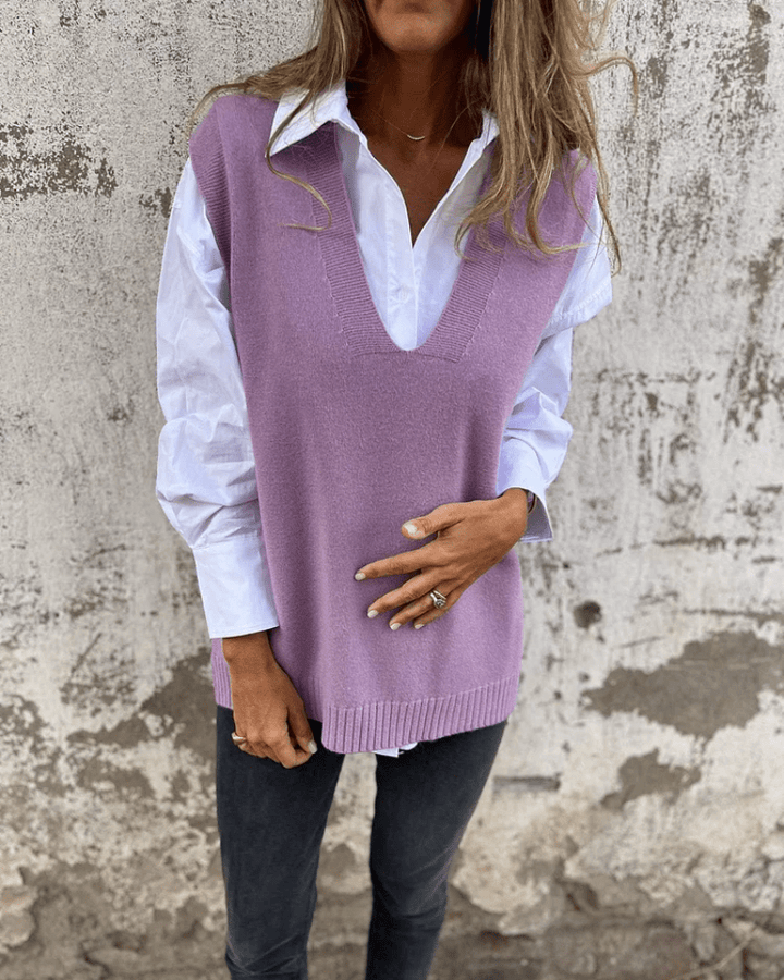 Women's V-Neck Knit Sweater Vest
