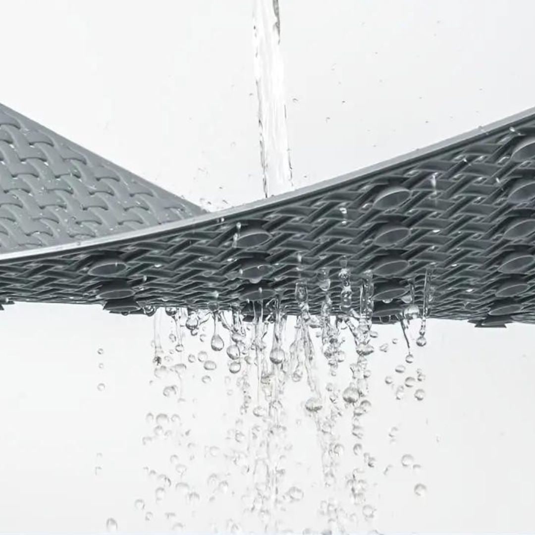 Non Slip Bath Mat with Suction Cups and Basketweave Drainage - Image 2