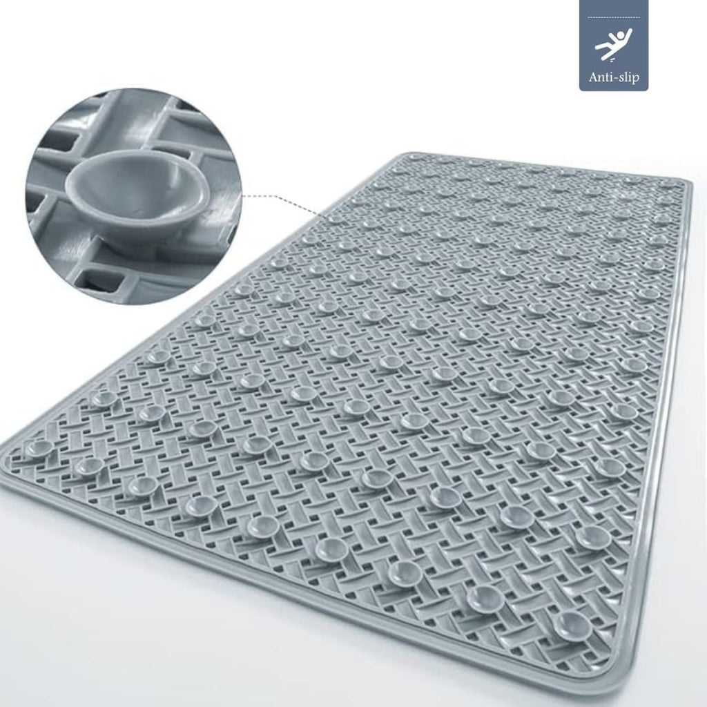 Non Slip Bath Mat with Suction Cups and Basketweave Drainage - Image 3